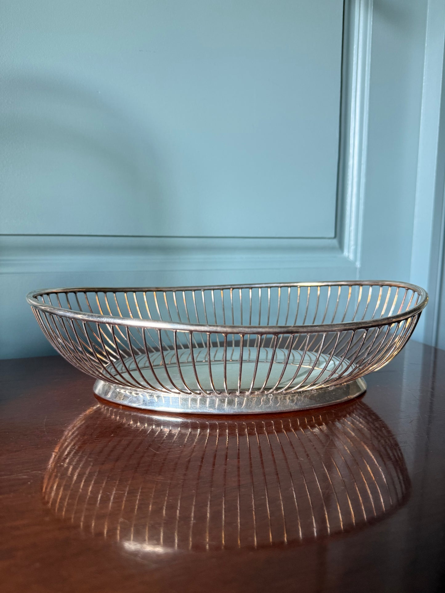 Silverplate Wire Oblong Basket