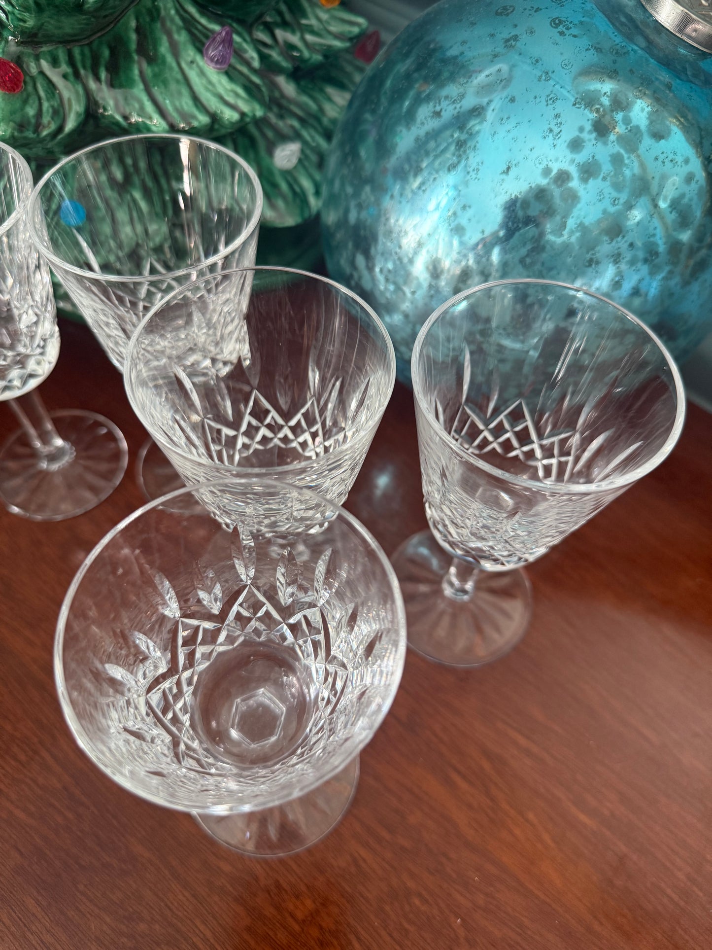 Set of 5 Waterford Lismore Crystal Claret Wine Glasses, 4.5oz