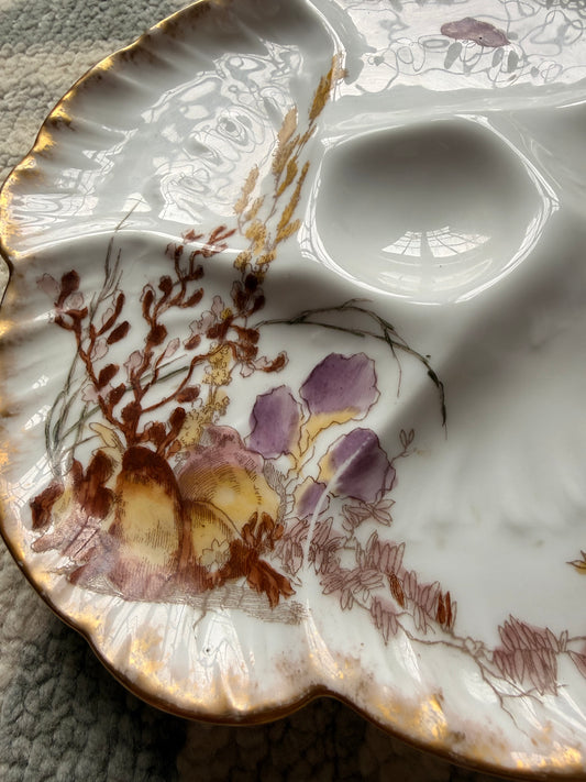 Antique Limoges Porcelain Oyster Plates