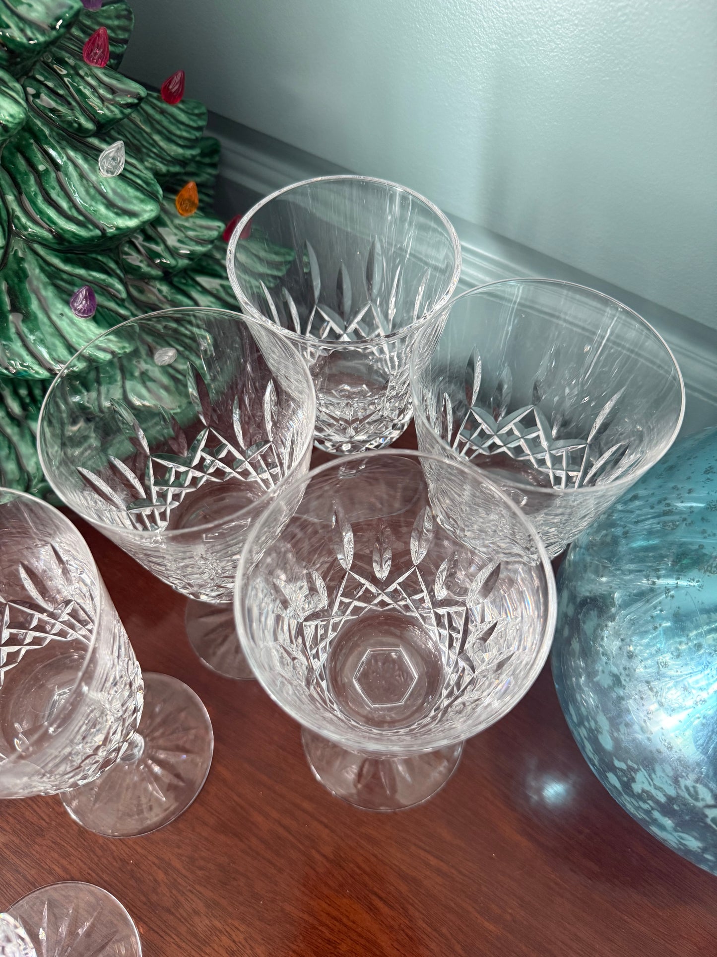 Set of 7 Waterford Lismore Crystal Wine Glasses, 8oz