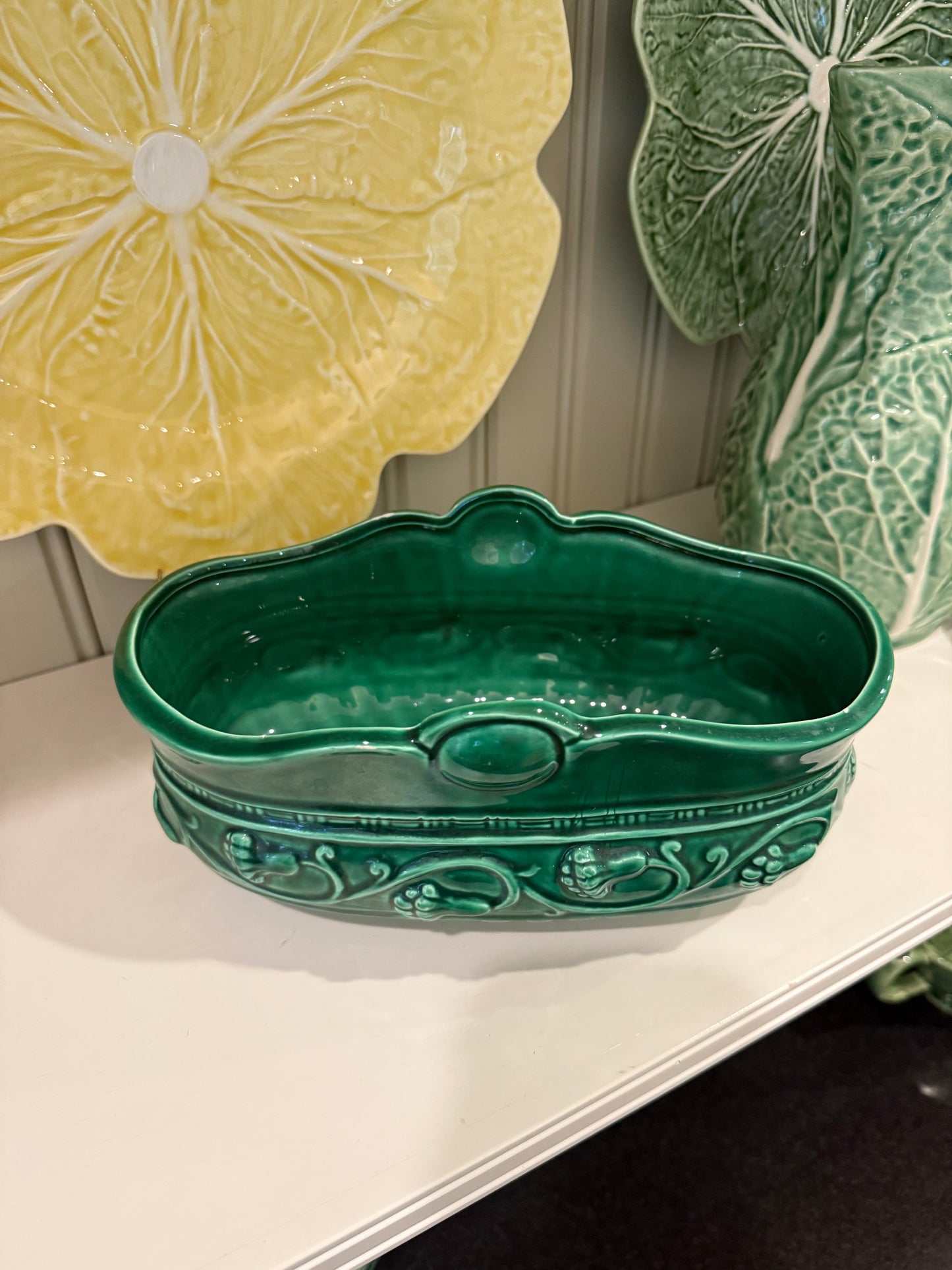 Vintage Majolica Oblong Planter