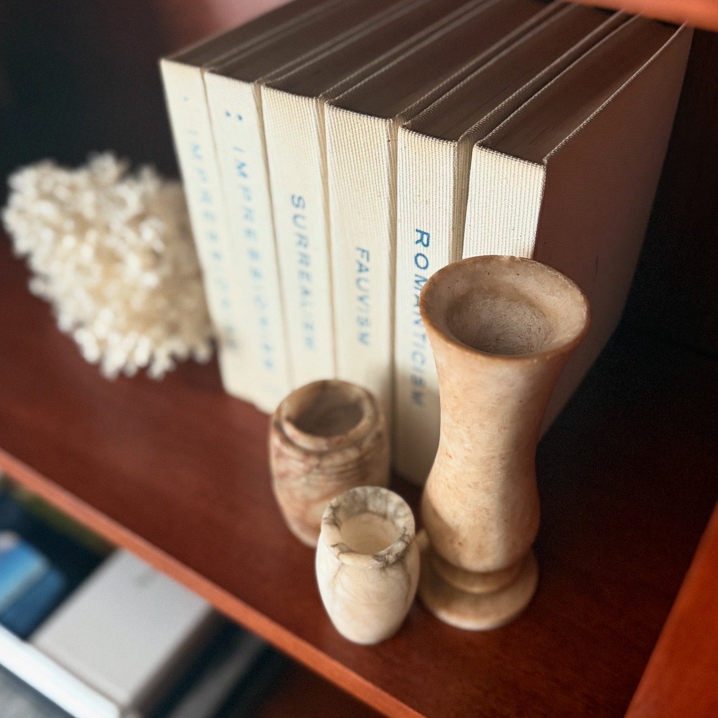 Vintage Trio of Alabaster Vessels