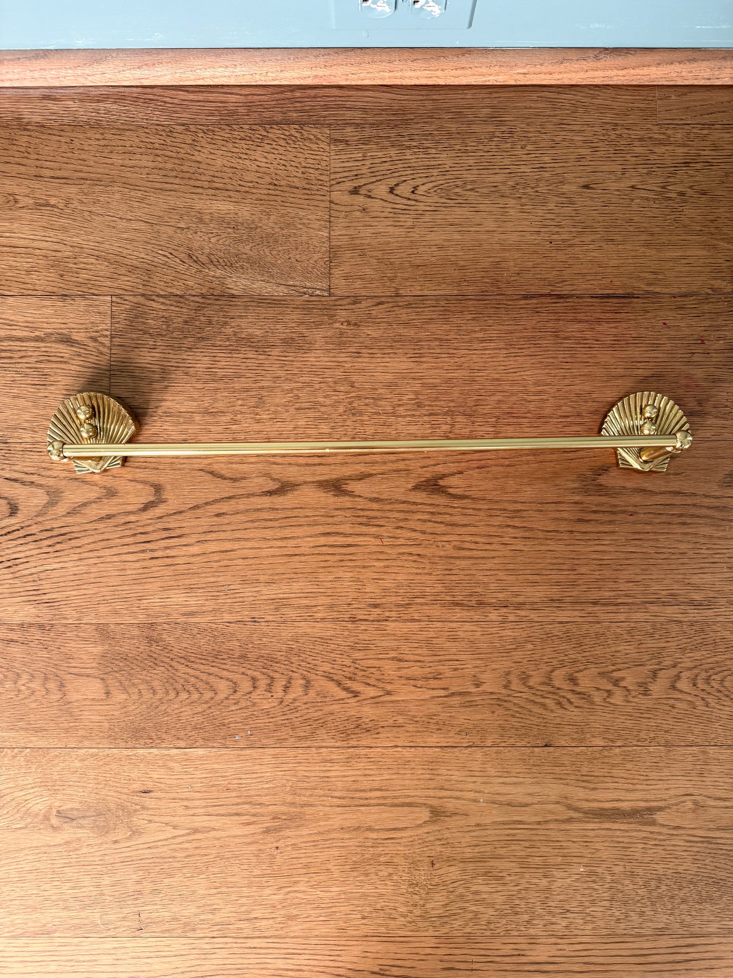 Vintage Brass Shell Towel Rack