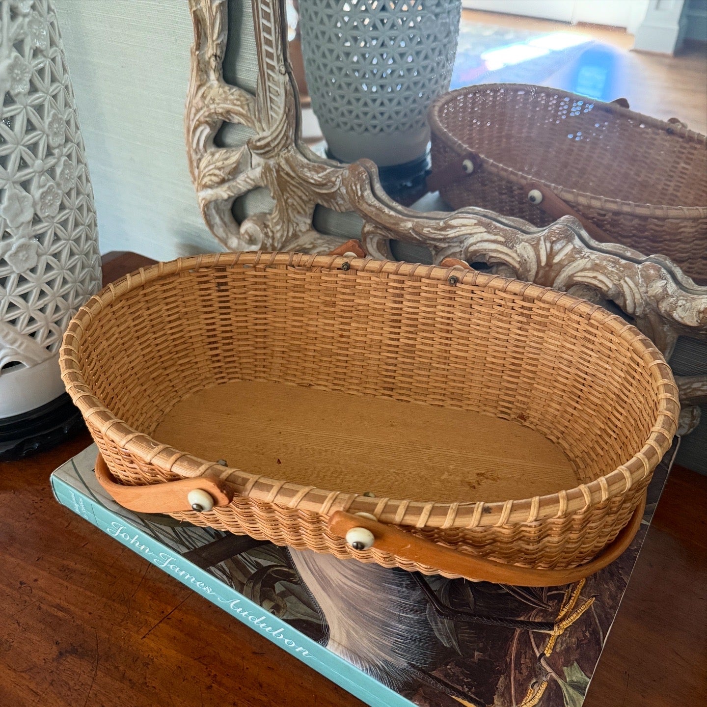 Nantucket Style Oval Double-Handled Basket