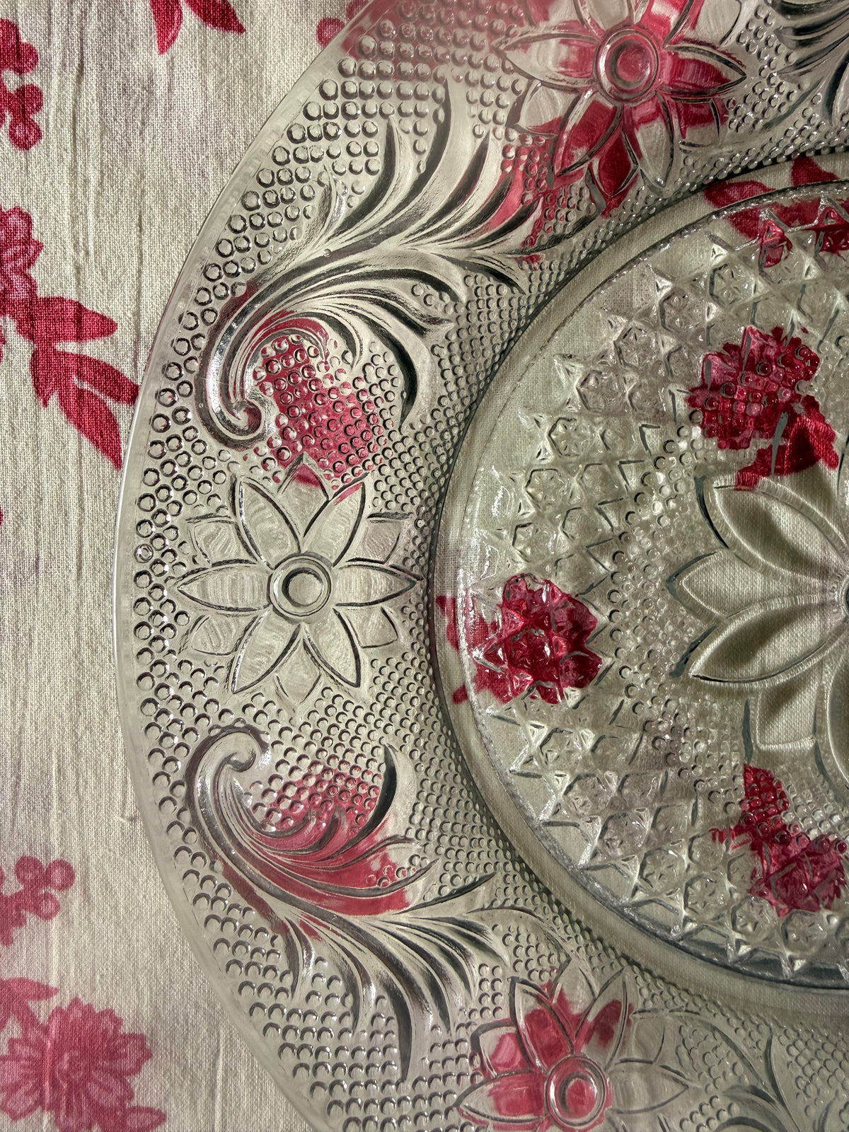 Vintage Indiana Glass Company Sandwich Clear Luncheon Plates