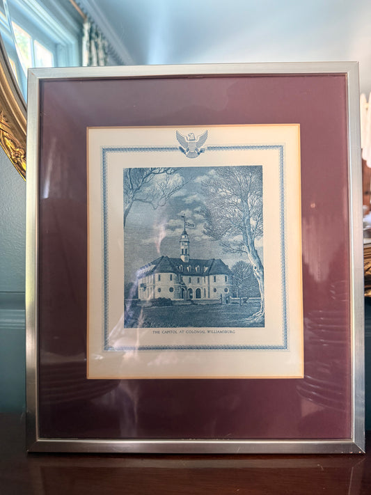 Vintage Capitol at Colonial Williamsburg Framed Print