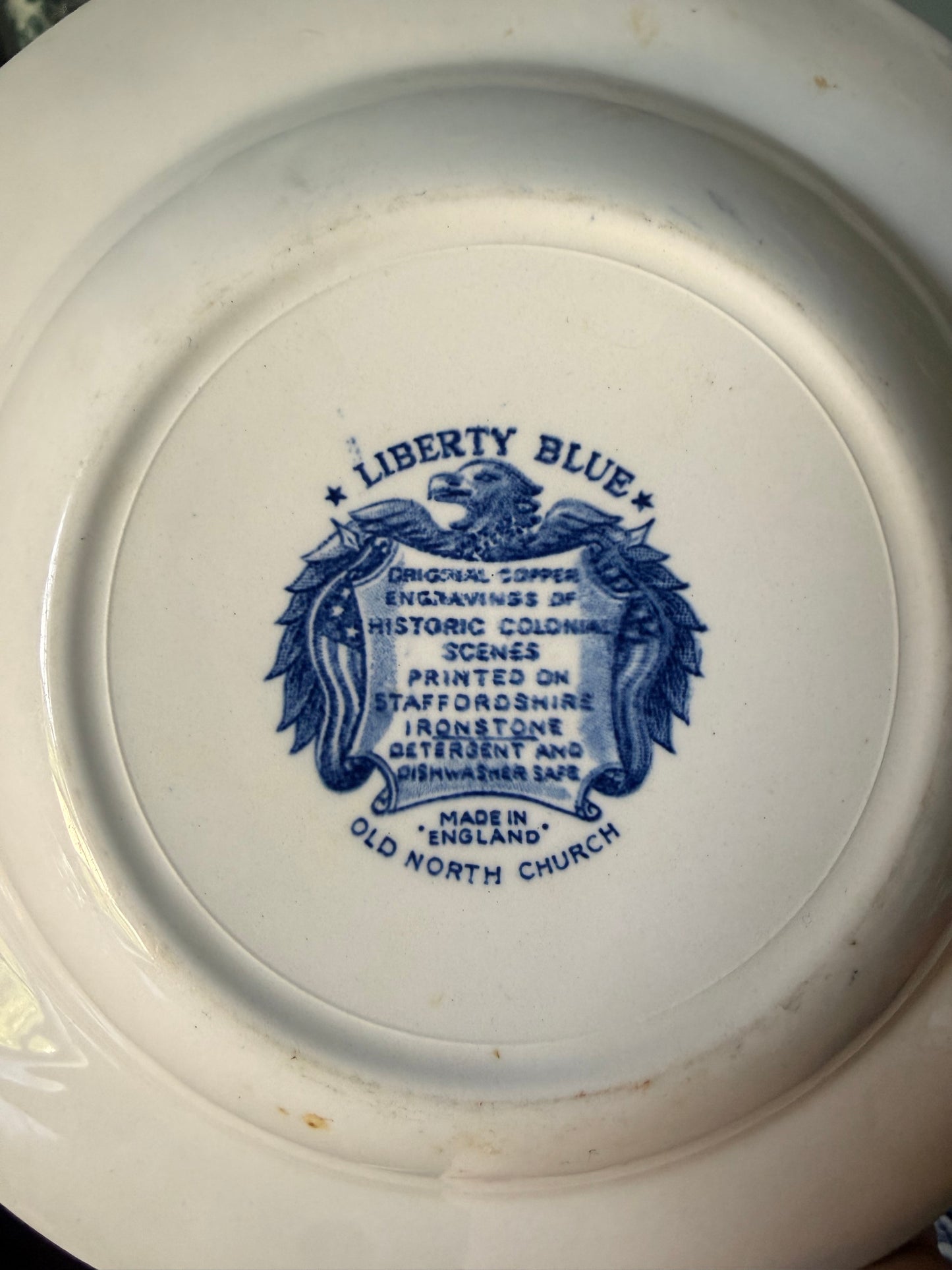 Liberty Blue Old North Church Rimmed Soup Bowls
