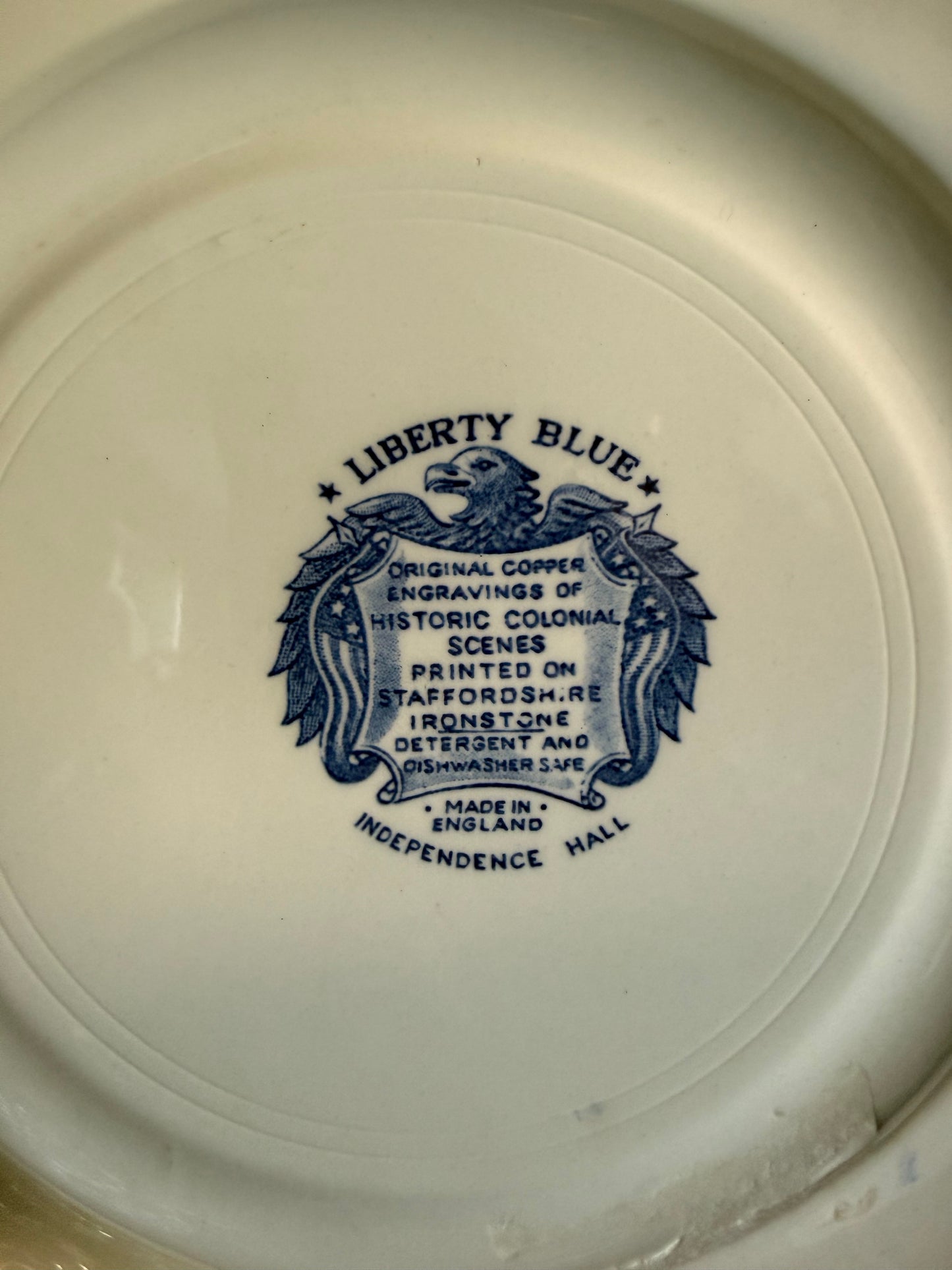 Liberty Blue Independence Hall Dinner Plates