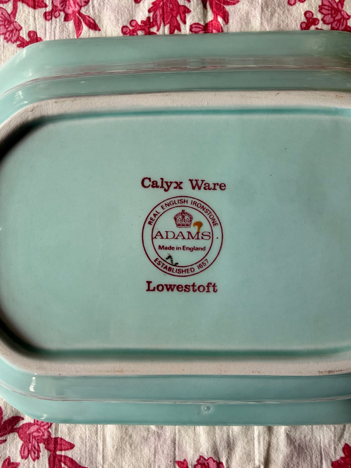 Vintage Adams Calyx Ware Lowestoft 9.5” Dish
