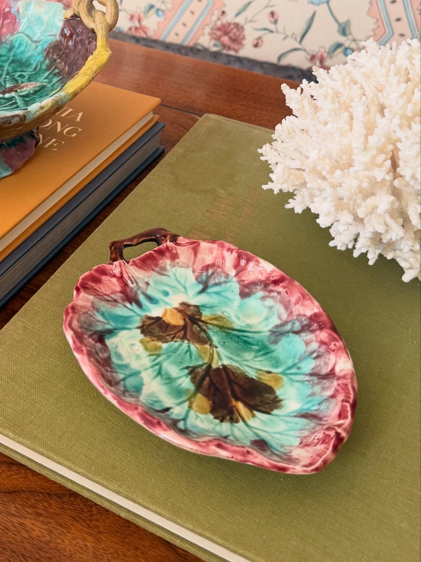 Antique Majolica Leaf