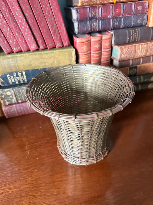 Brass Fluted Columnar Basket Planter