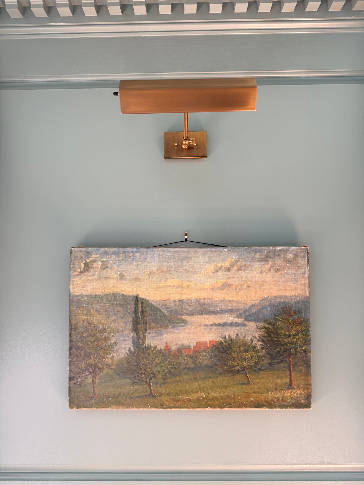 Antique French Pastoral Oil on Canvas, Signed
