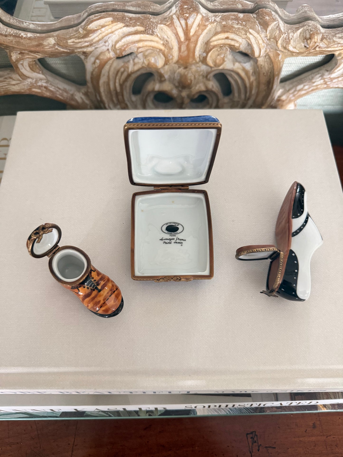 Limoges Shirt & Bow Tie Trinket Box