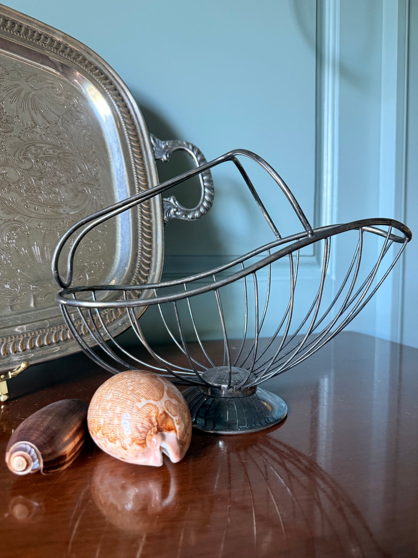 Italian Silverplate Wire Wine Basket Rest