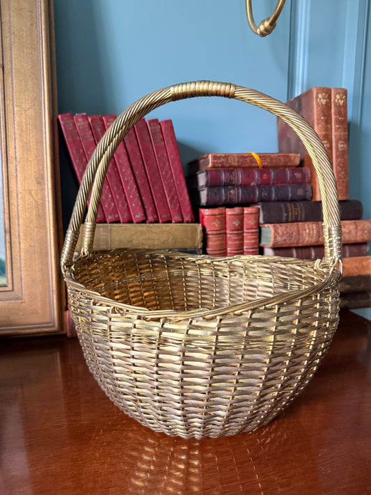 Brass Split Top Handle Basket