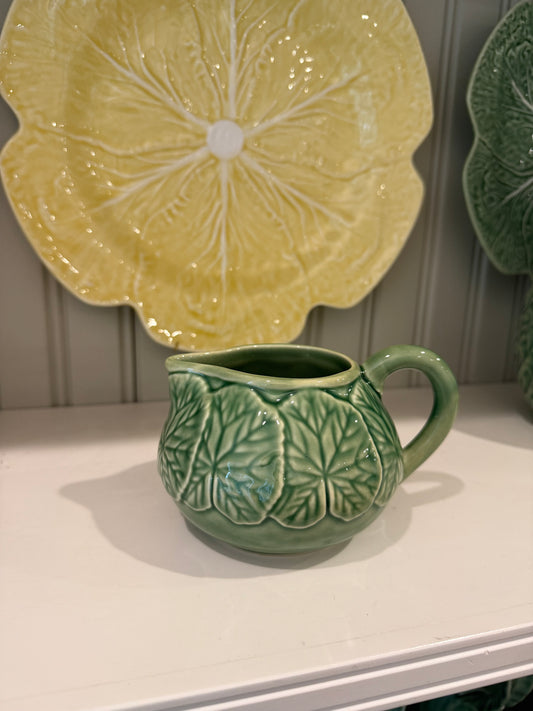 Vintage Bordallo Pinheiro Geranium Green Creamer