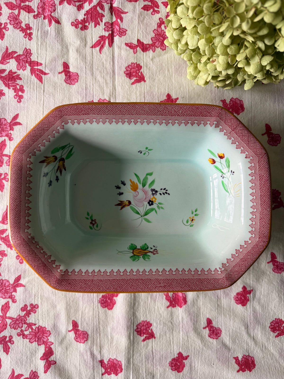 Vintage Adams Calyx Ware Lowestoft 9” Dish