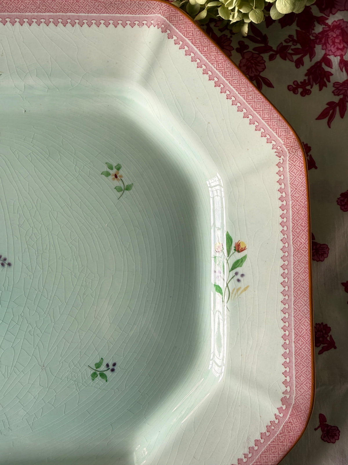 Vintage Adams Calyx Ware Lowestoft 18” Platter