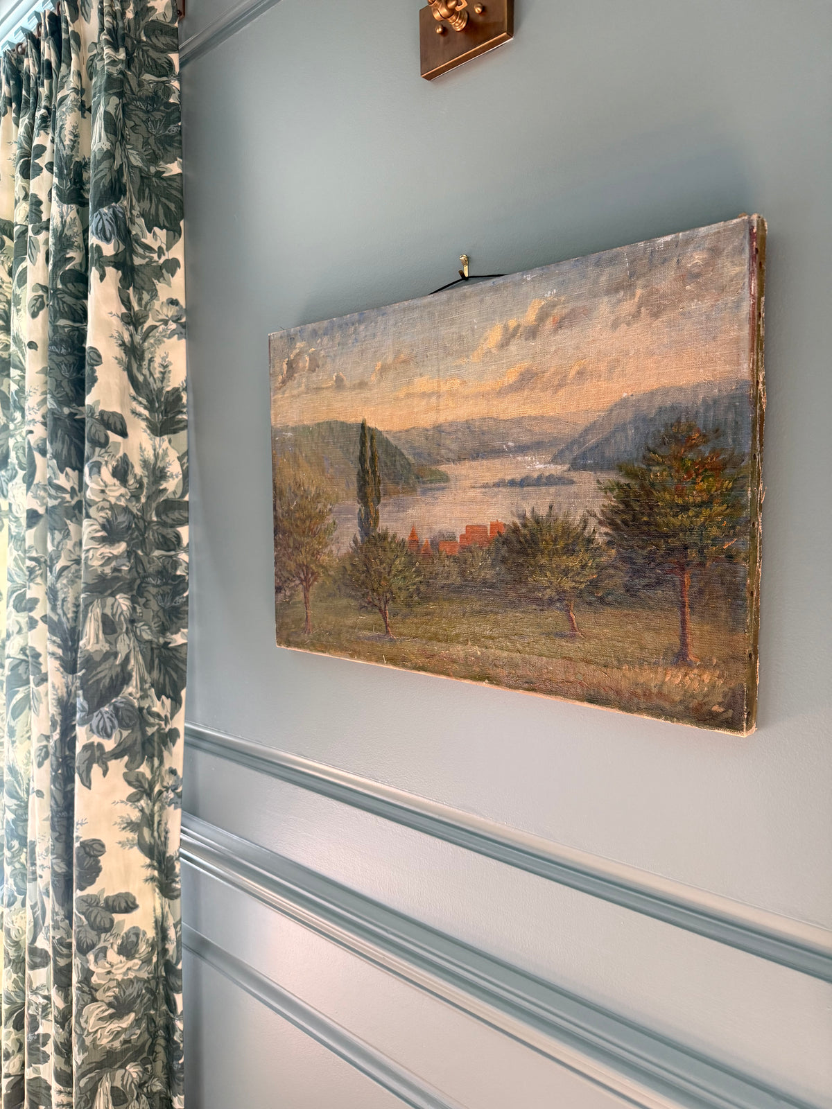 Antique French Pastoral Oil on Canvas, Signed