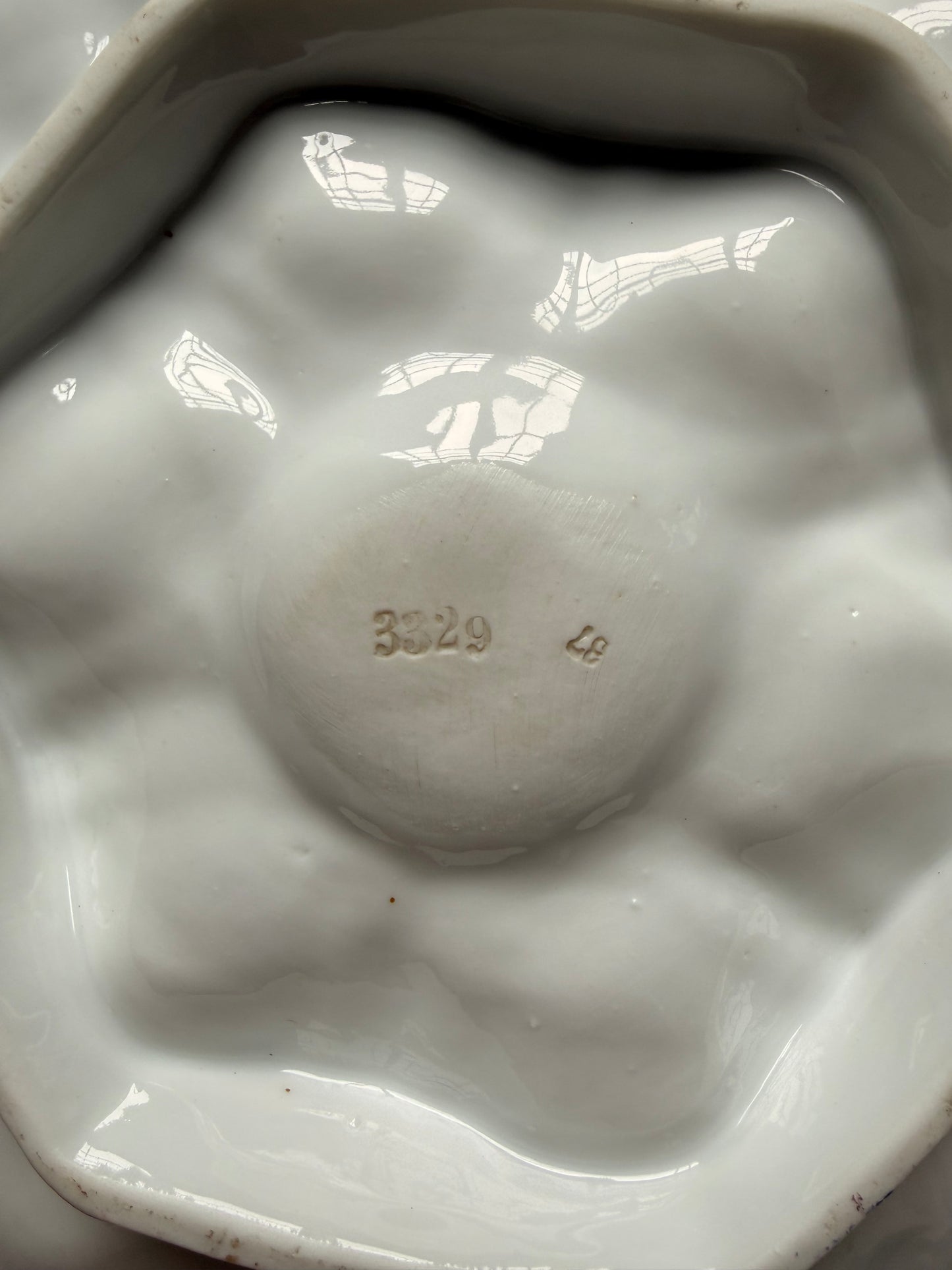 Antique French Porcelain Oyster Plate Pink