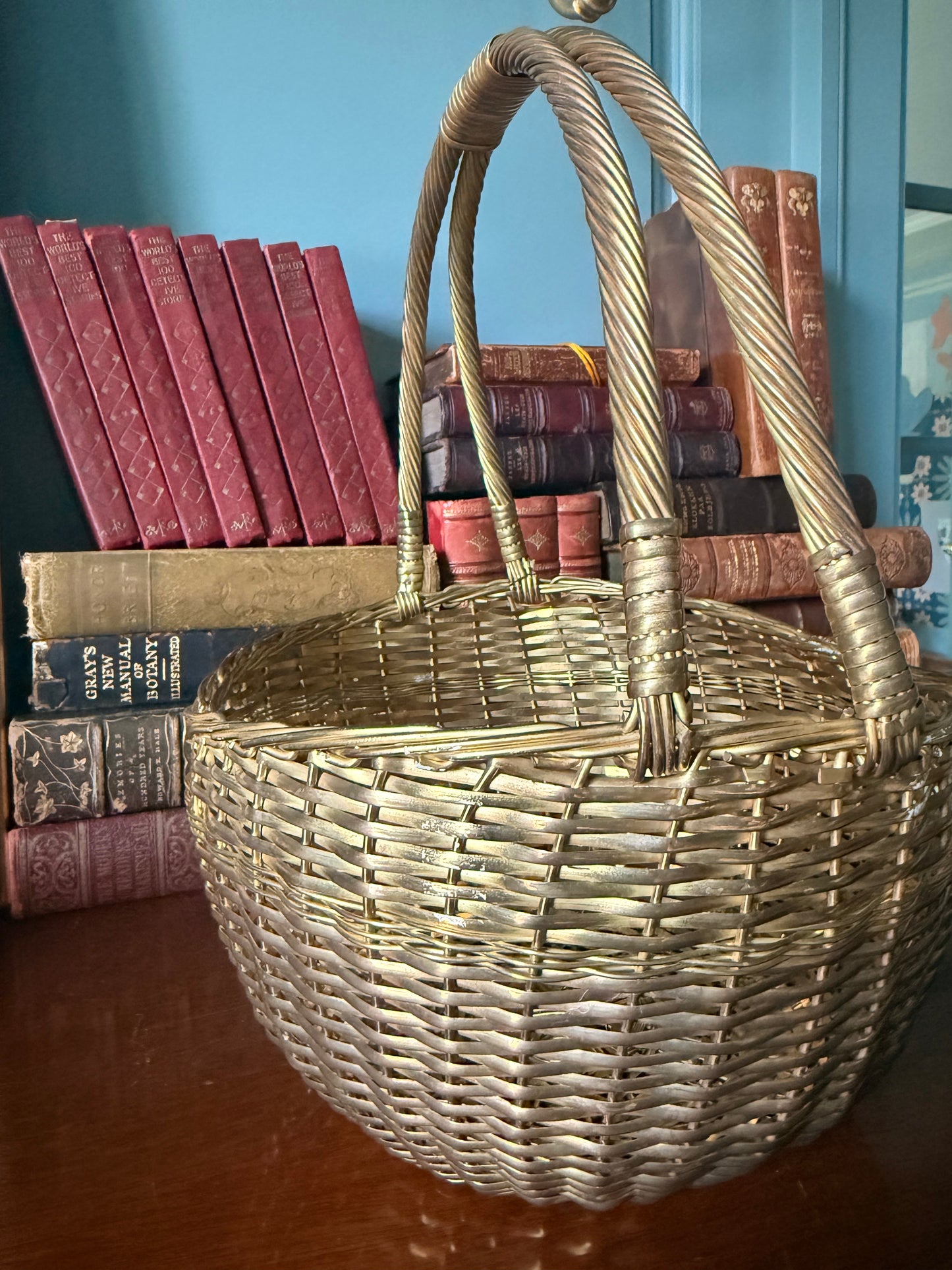 Brass Split Top Handle Basket
