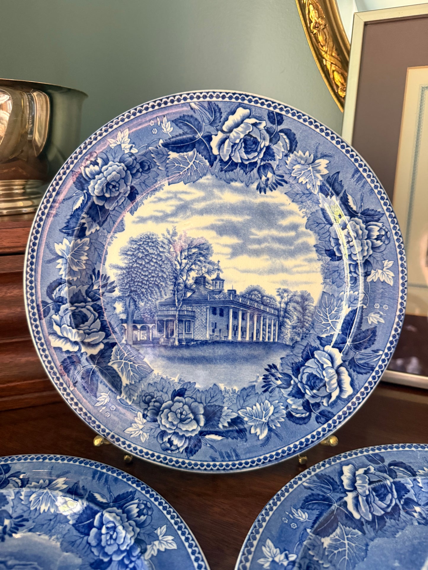 Antique Wedgwood Mount Vernon, George Washington and Martha Washington Plates
