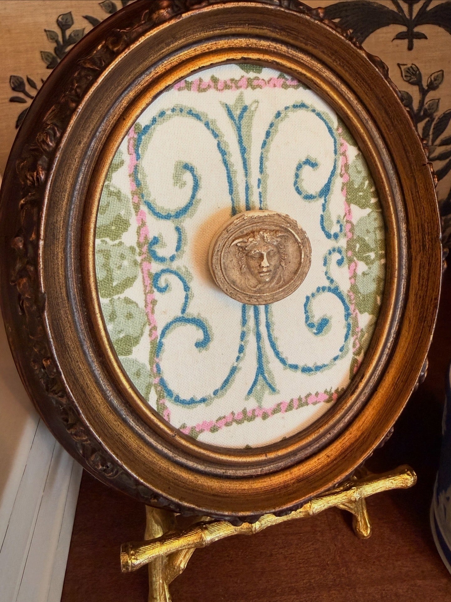 Antique Grand Tour Medusa Intaglio, Mounted