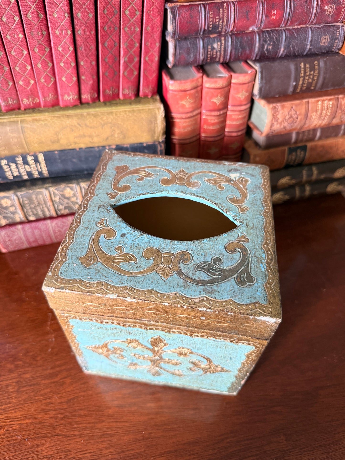 Vintage Florentine Square Tissue Box