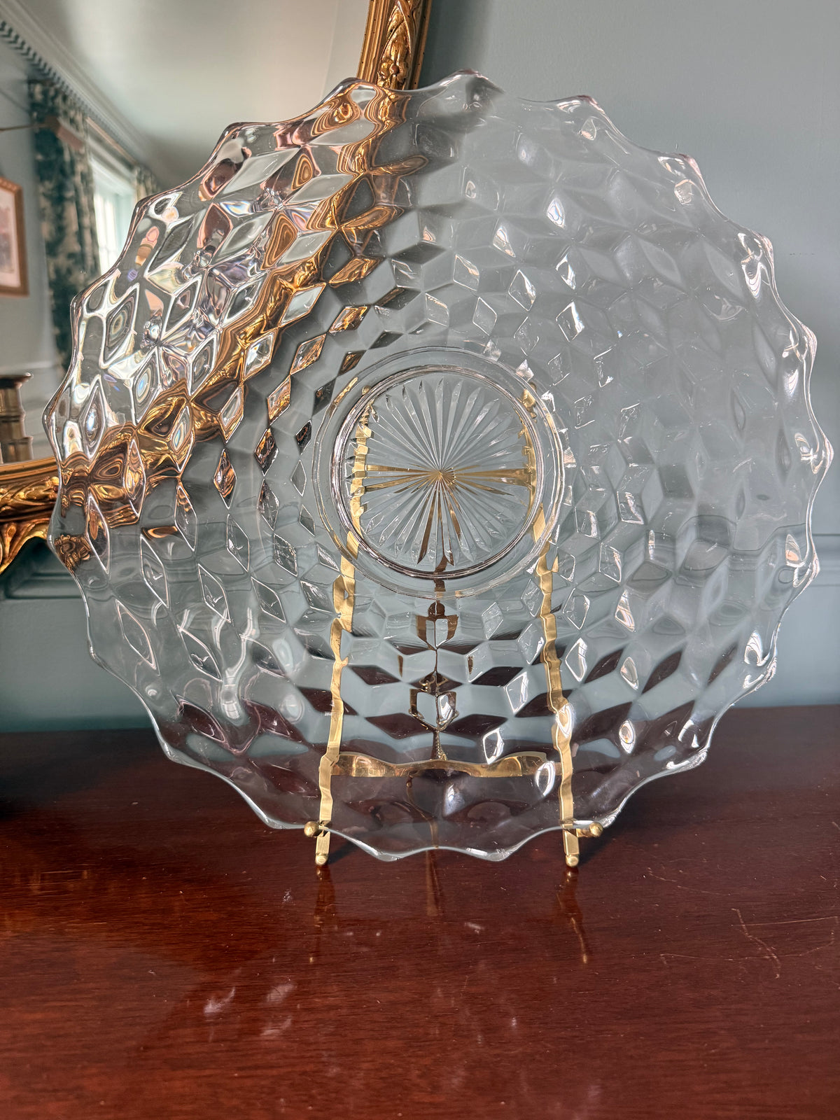 Vintage Fostoria American 13 3/4” Round Torte Platter