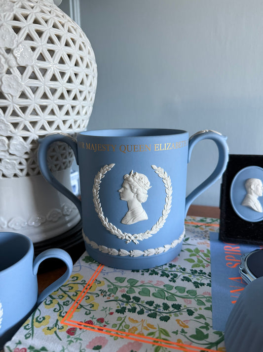 Wedgwood Jasperware Queen Elizabeth II Double-handled Mug