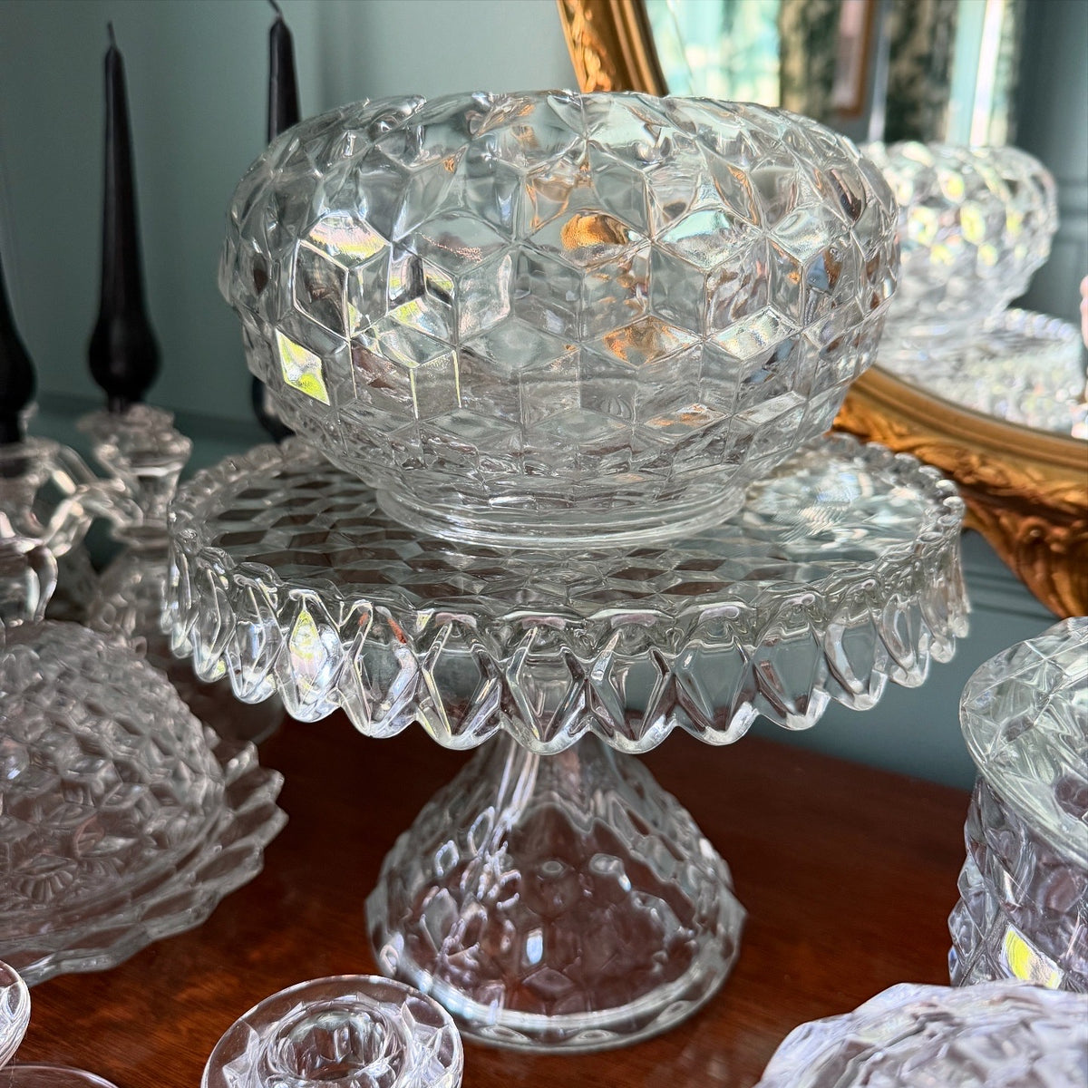 Vintage Fostoria American Footed Cupped Bowl