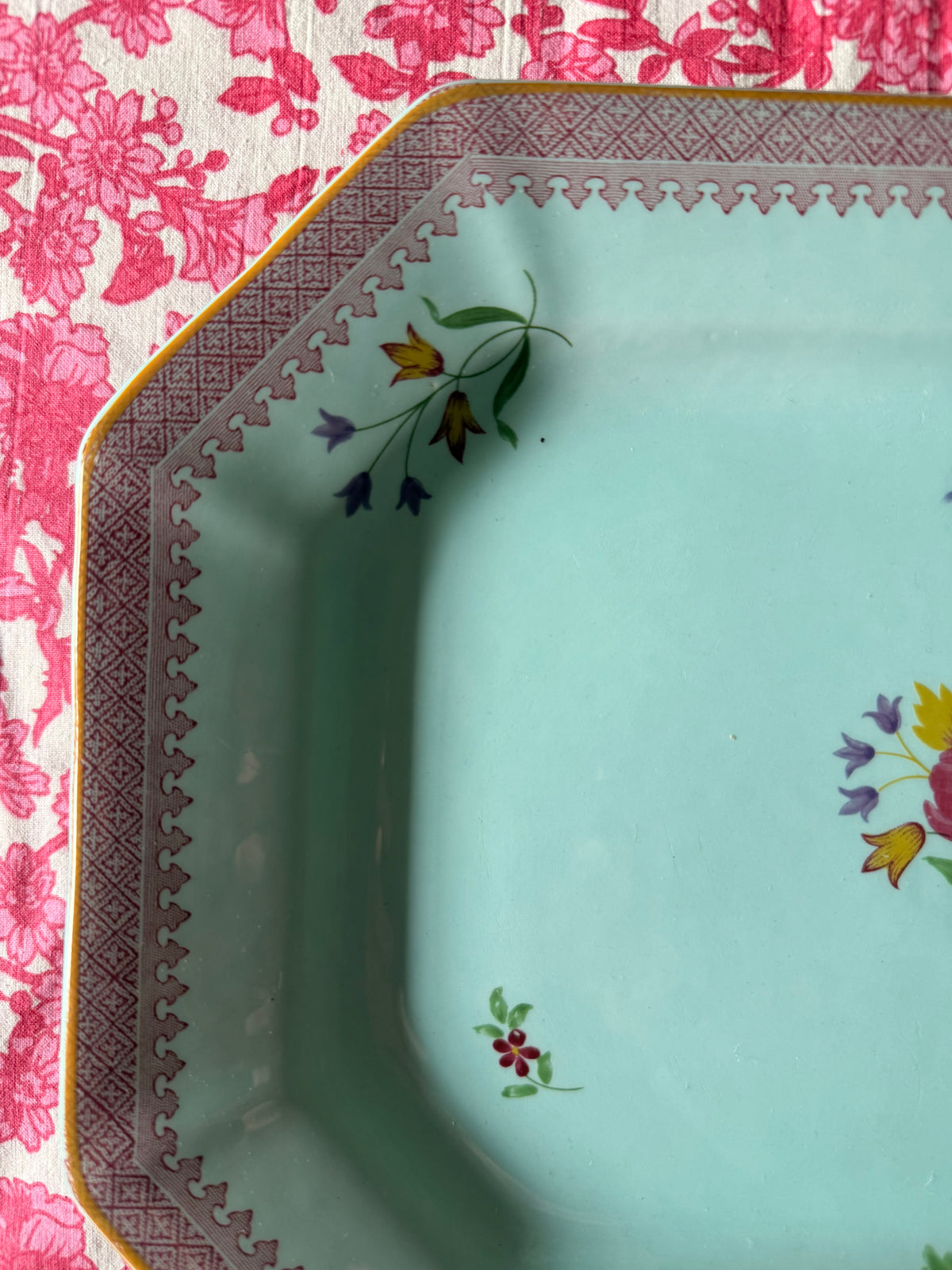 Vintage Adams Calyx Ware Lowestoft 12” Platter