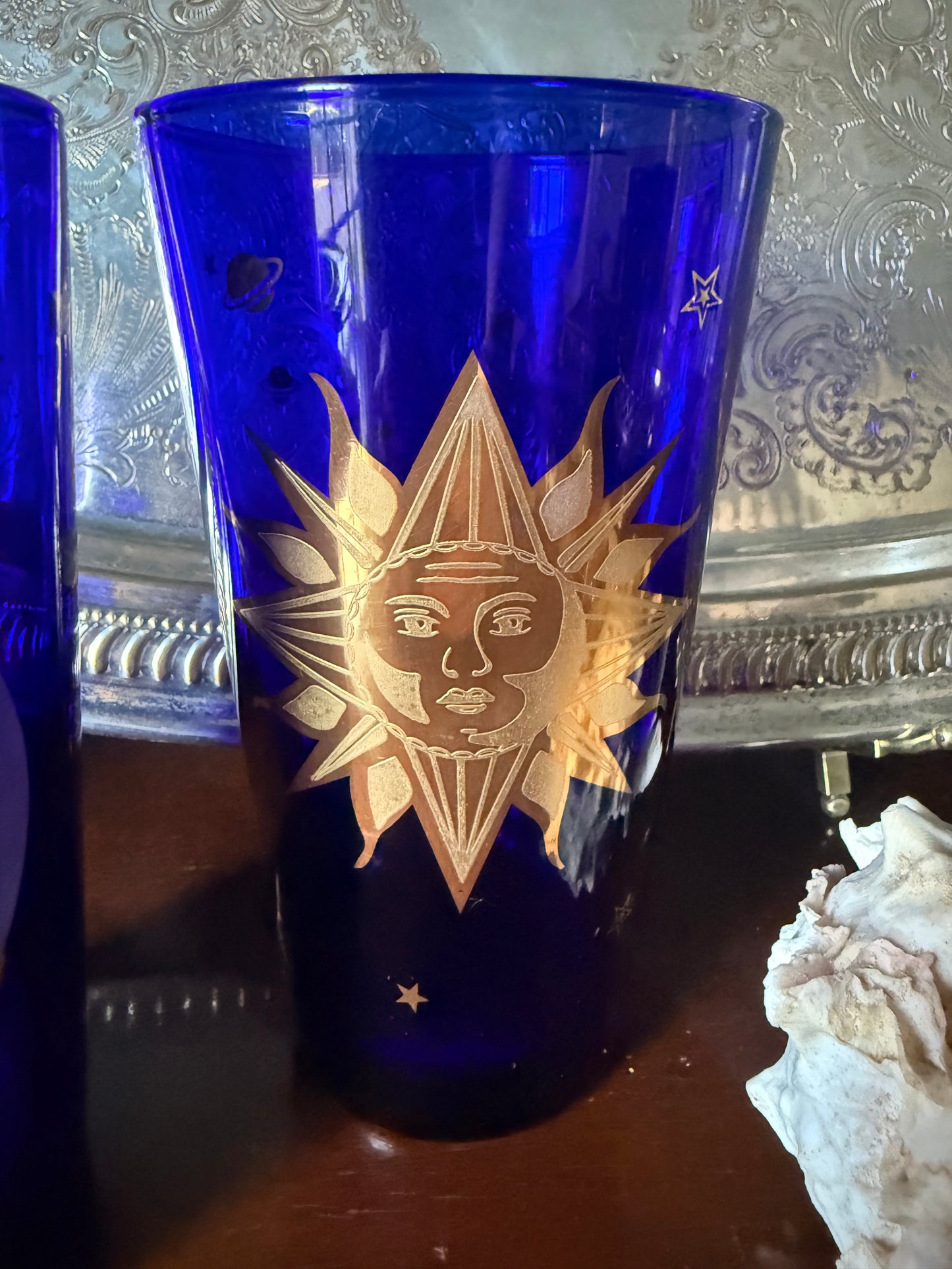 Pair of Culver Celestial Cobalt Tumblers