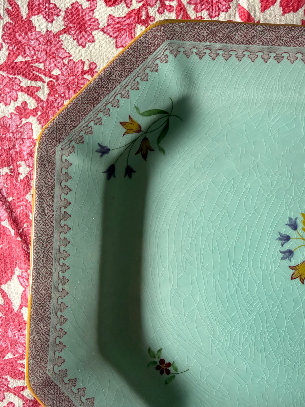 Vintage Adams Calyx Ware Lowestoft 14” Platter