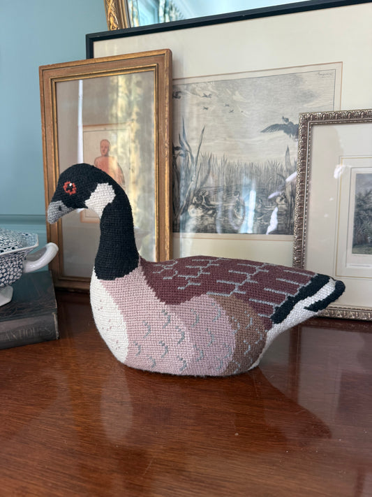 Needlepoint Sitting Canada Goose