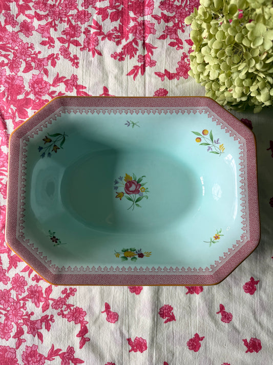 Vintage Adams Calyx Ware Lowestoft Oval Bottom 10” Dish