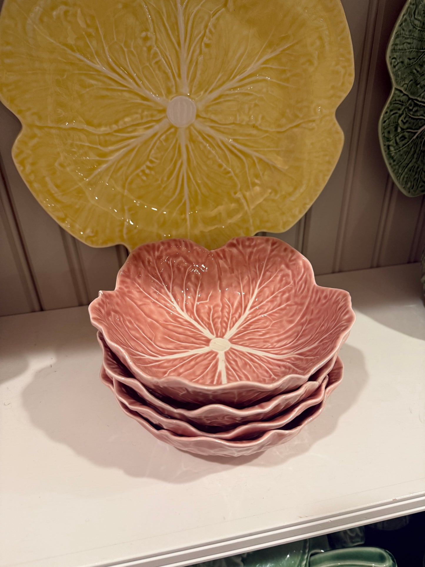 Vintage Bordallo Pinheiro Cabbage Pink Salad Bowl