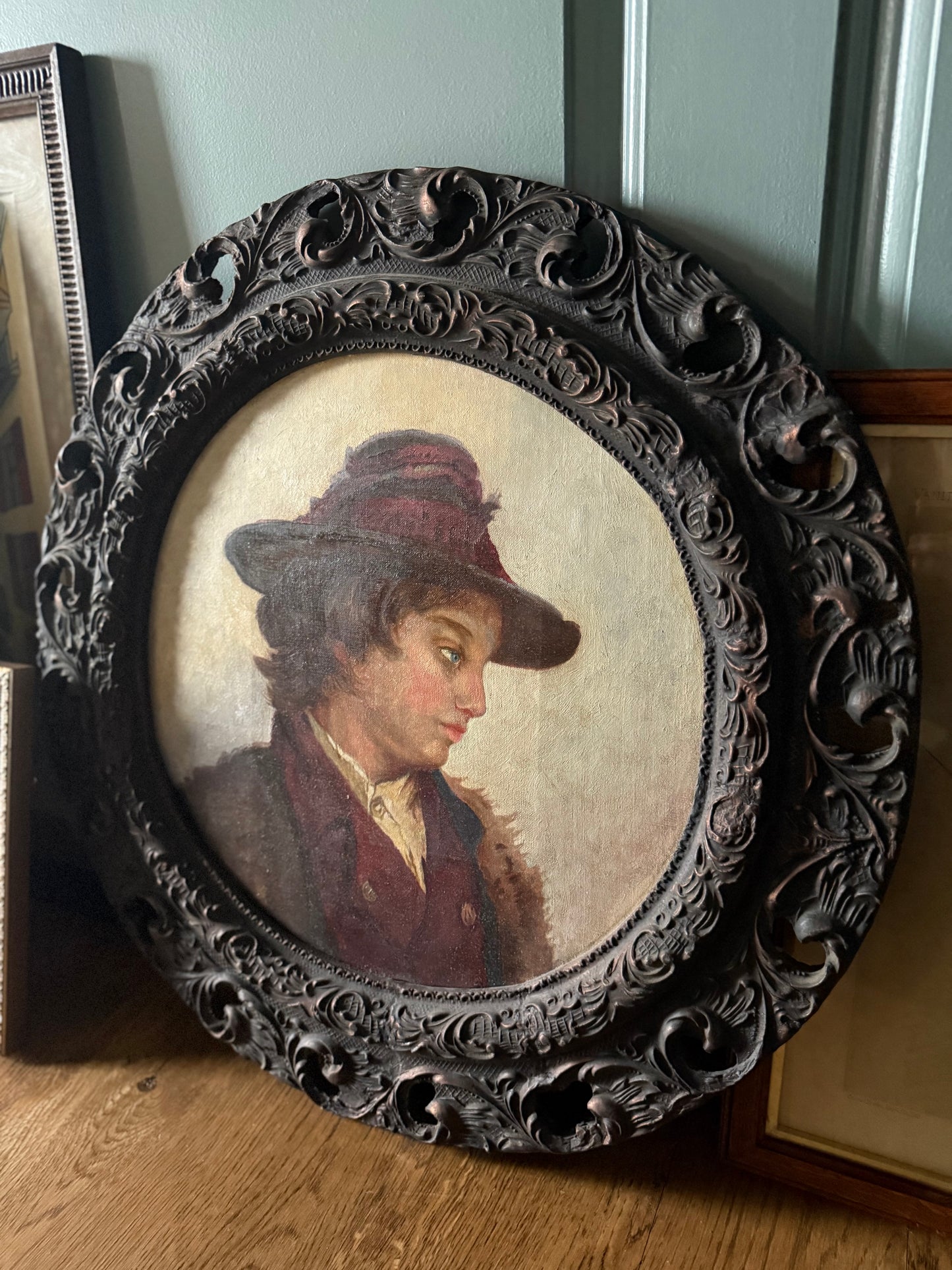 Antique Oil on Canvas, Portrait of a Boy