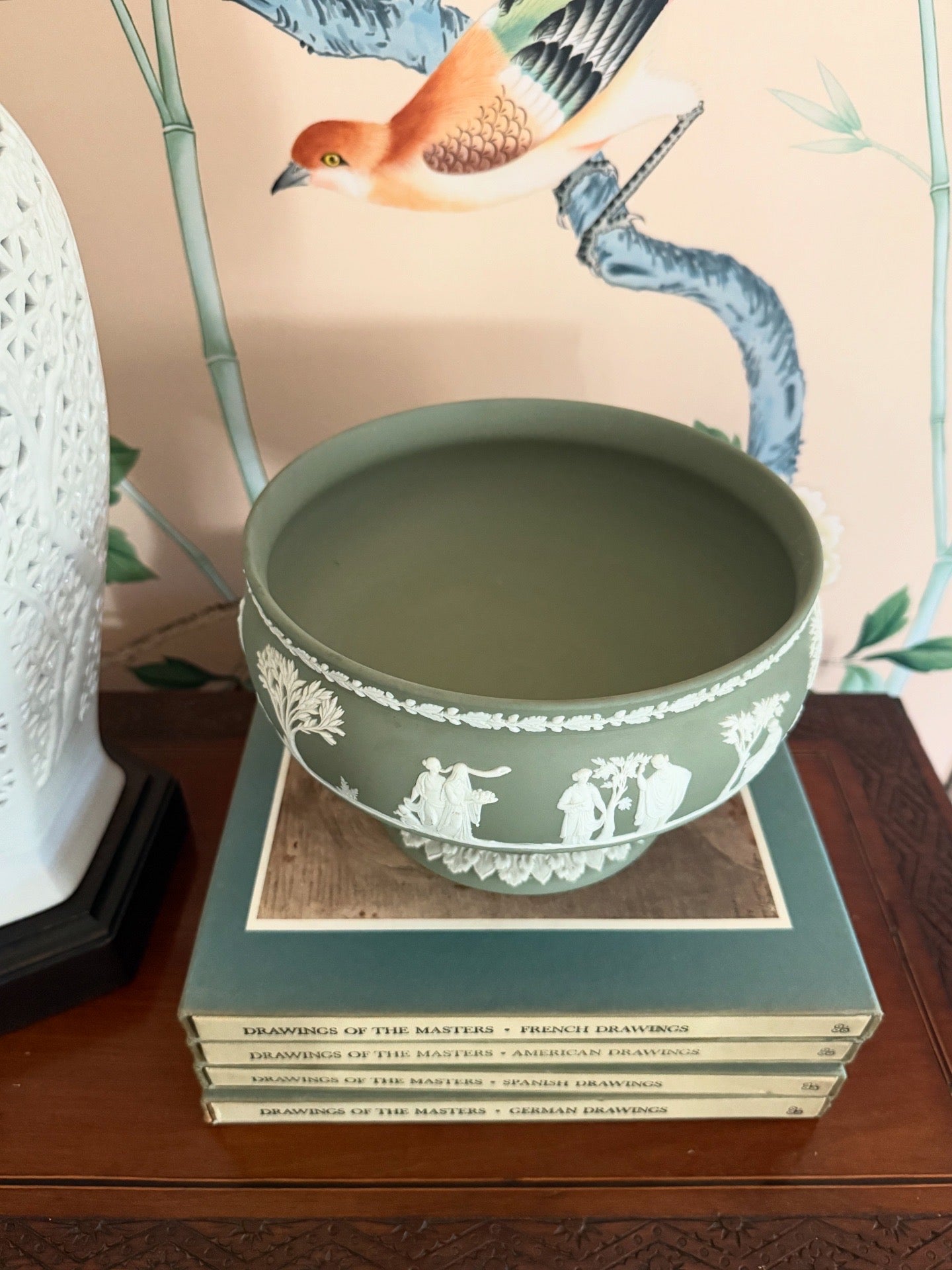 Wedgwood Jasperware Sage Footed Imperial Bowl