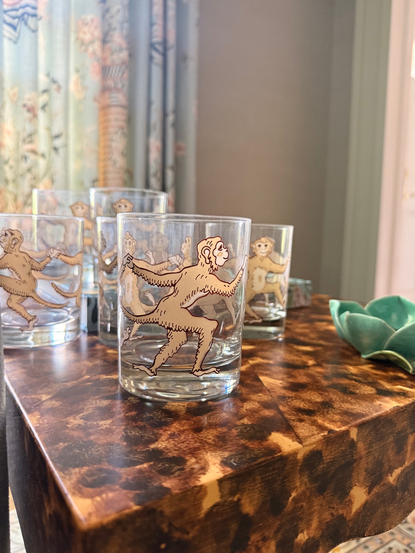 Set of Six C.E. Tausch Dancing Monkeys DOF Glasses