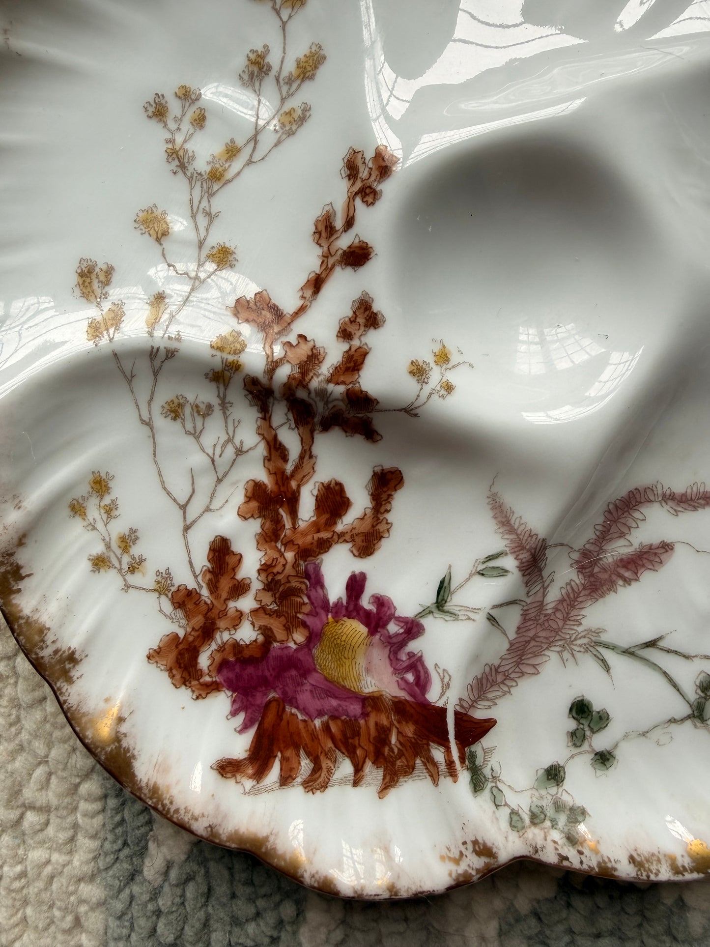Antique Limoges Porcelain Oyster Plates