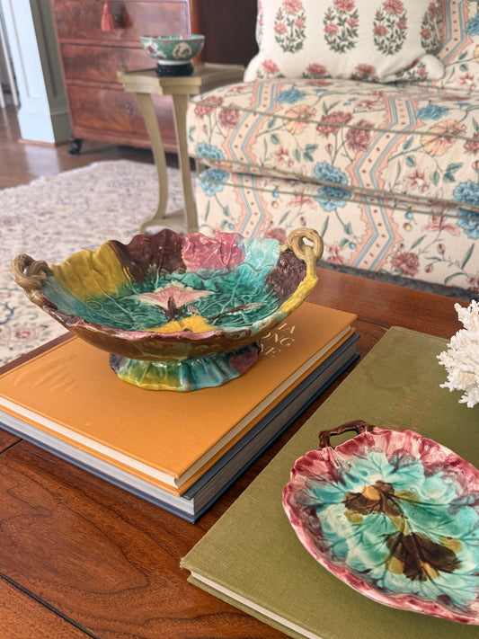 Antique Majolica Compote