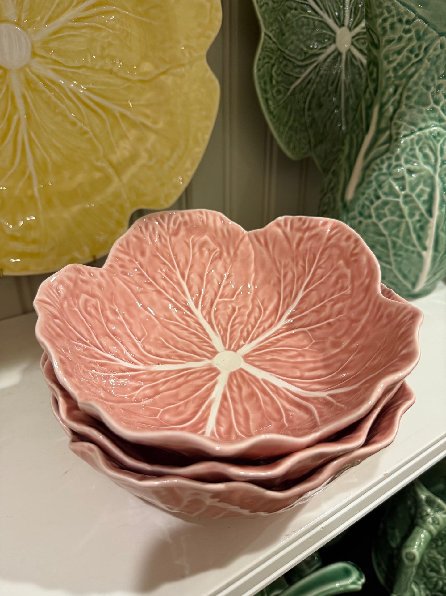 Vintage Bordallo Pinheiro Cabbage Pink Salad Bowl