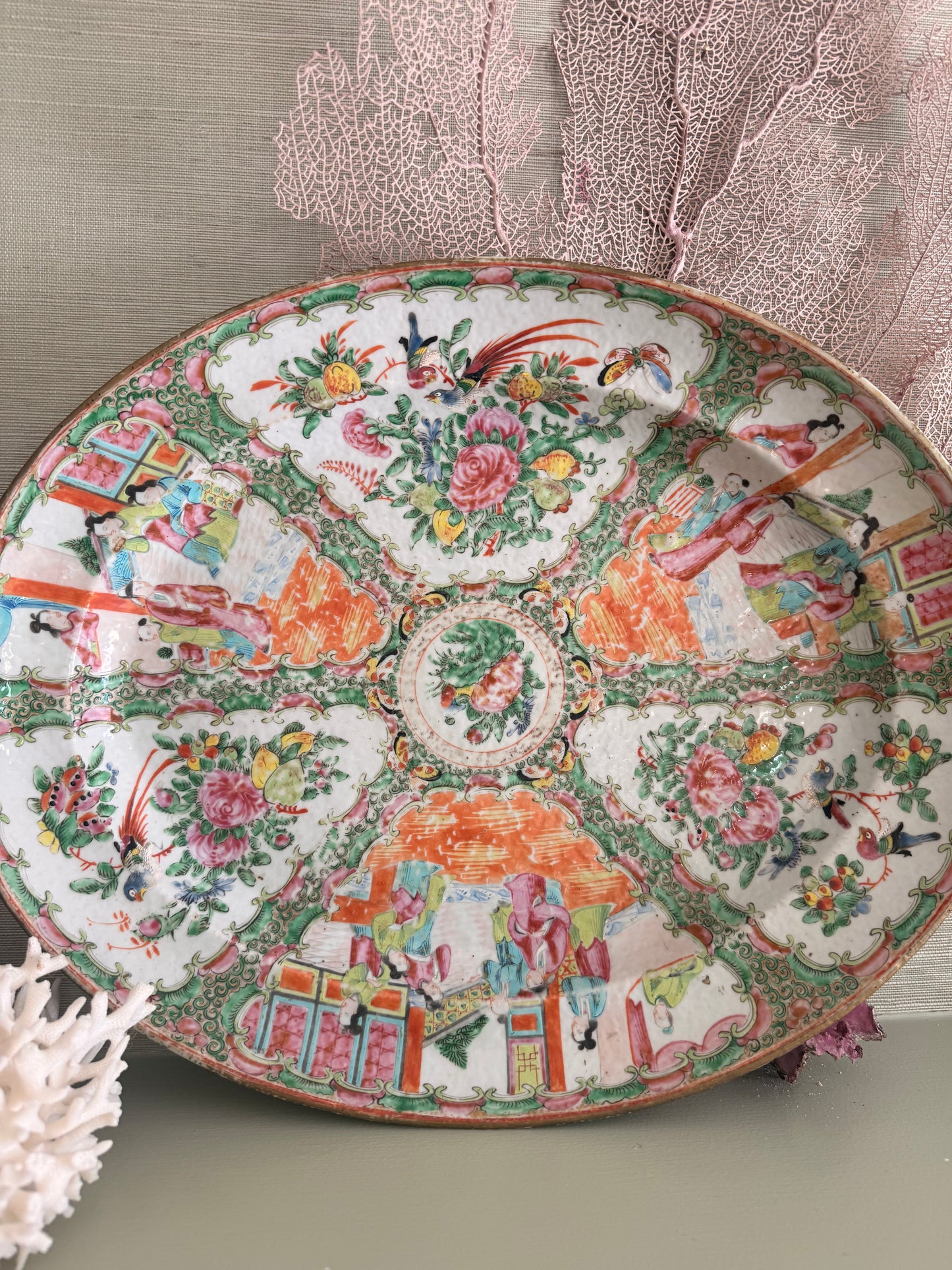 Antique Rose Medallion 18” Platter