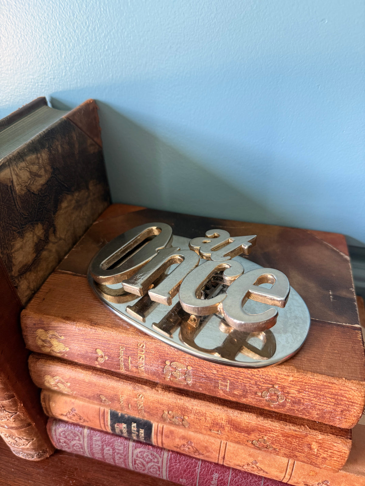 Vintage At Once Brass Paper Cip