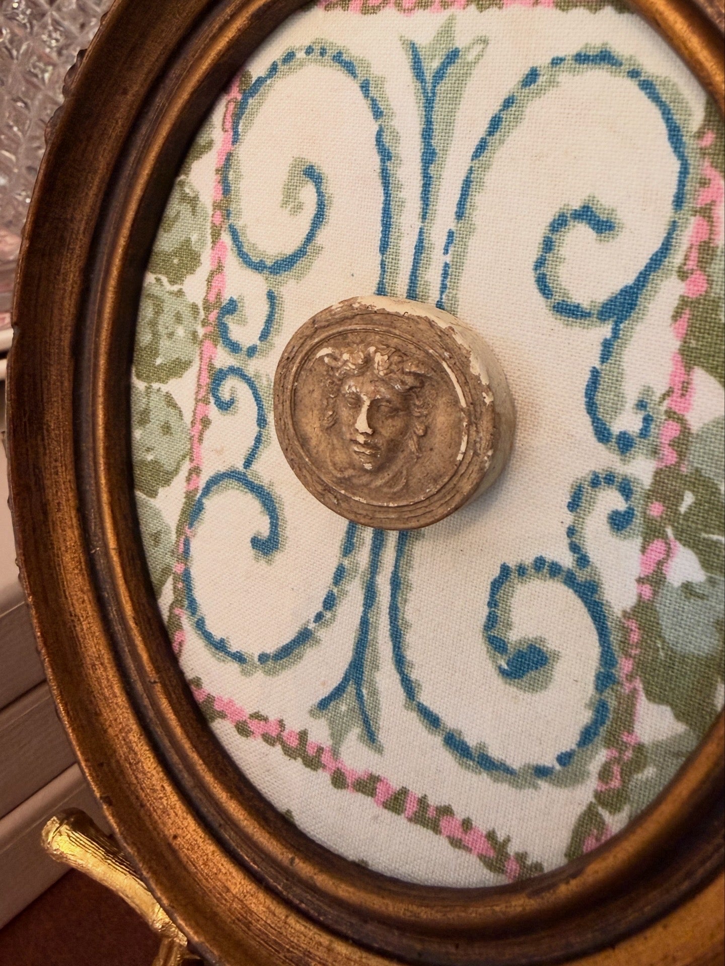 Antique Grand Tour Medusa Intaglio, Mounted