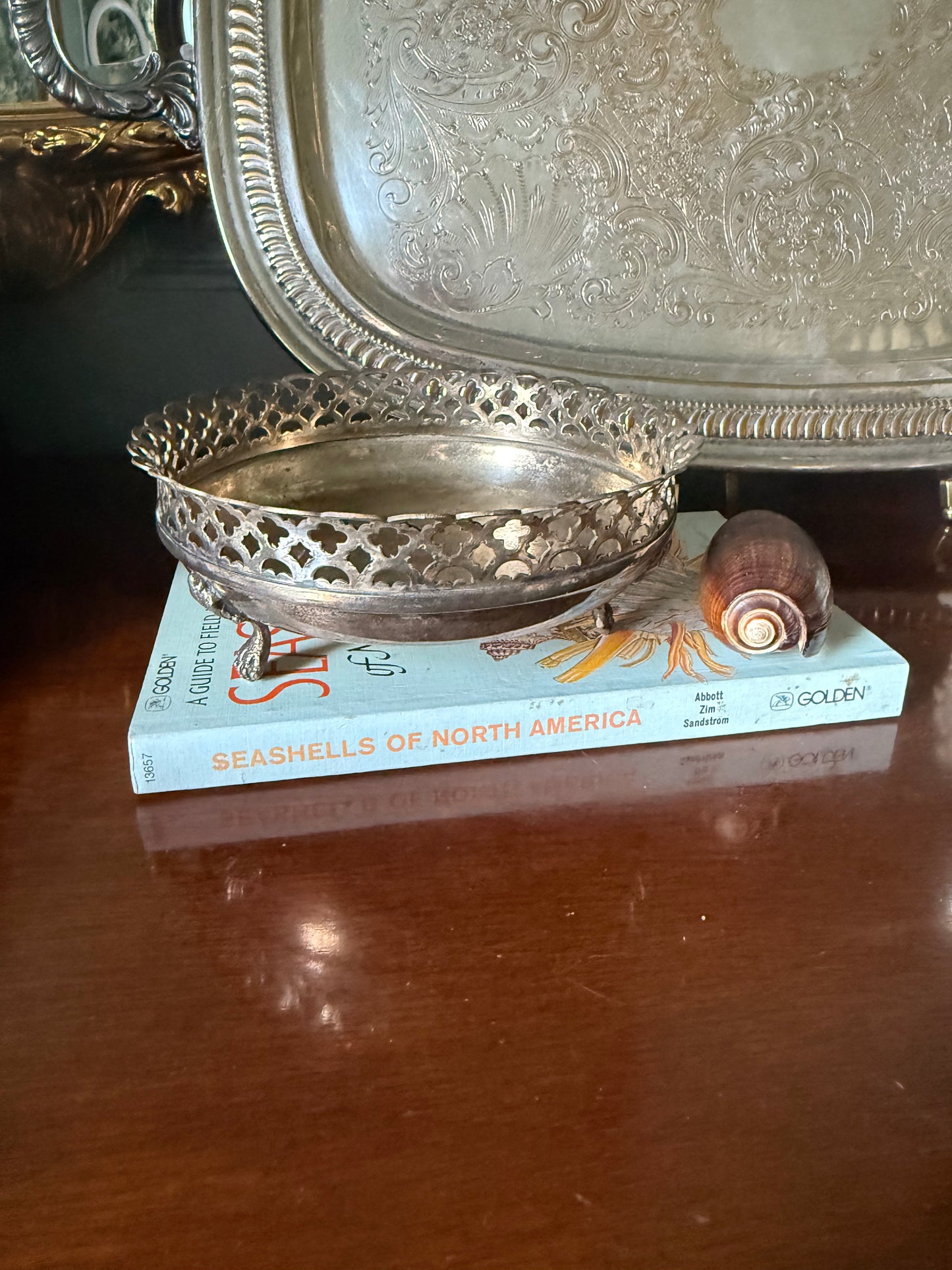 Reticulated Silverplate Wine Coaster with Feet