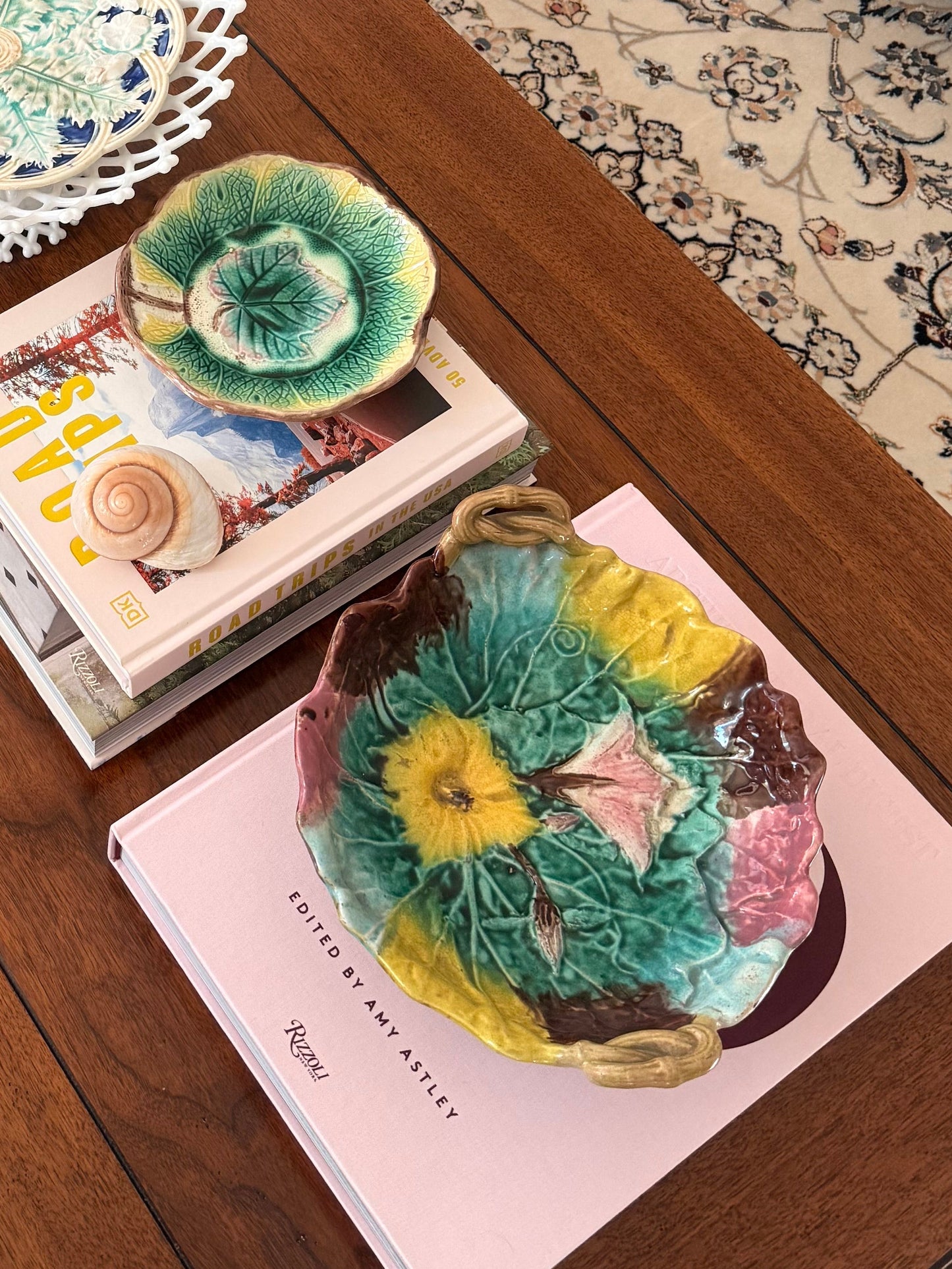 Antique Majolica Compote