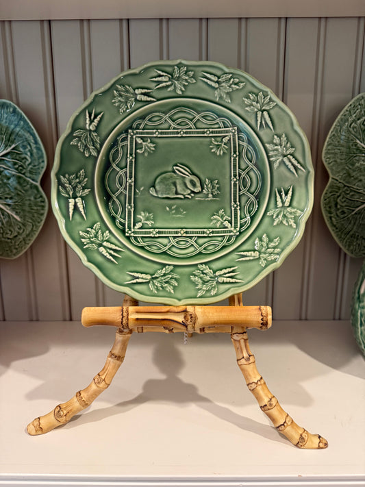 Vintage Bordallo Pinheiro Farm Luncheon Plate - Rabbit