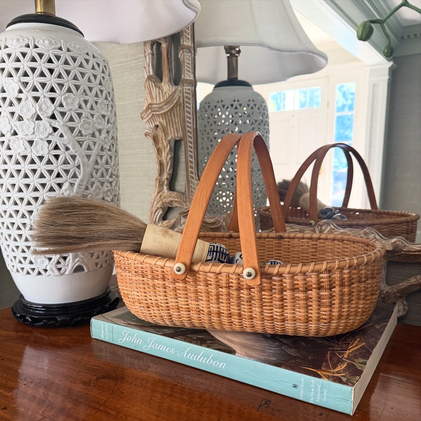 Nantucket Style Oval Double-Handled Basket